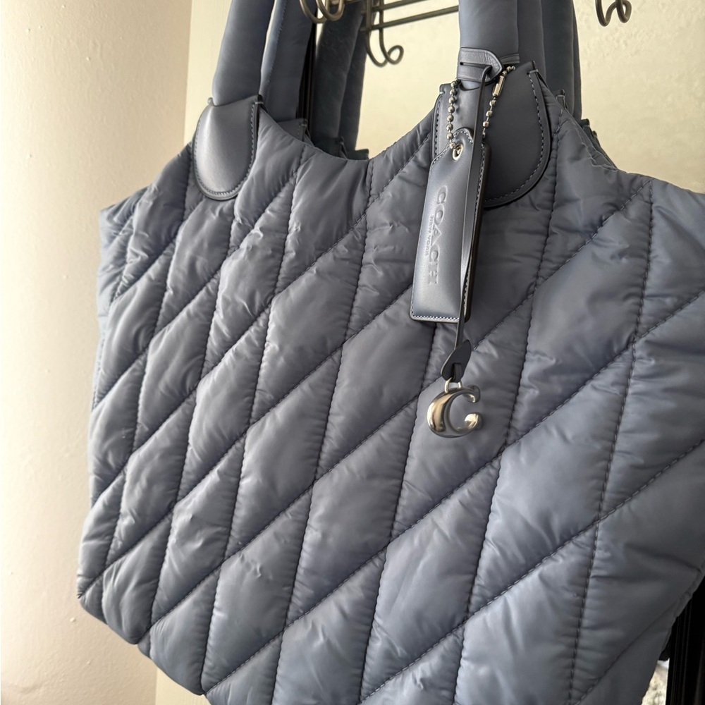 Coach Quilted Blue Tote Bag